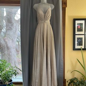 Brand New Gold Sparkle Formal Prom Dress with Tags